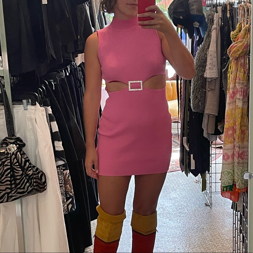 Pink cutout dress